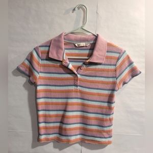 Pink Striped Polo